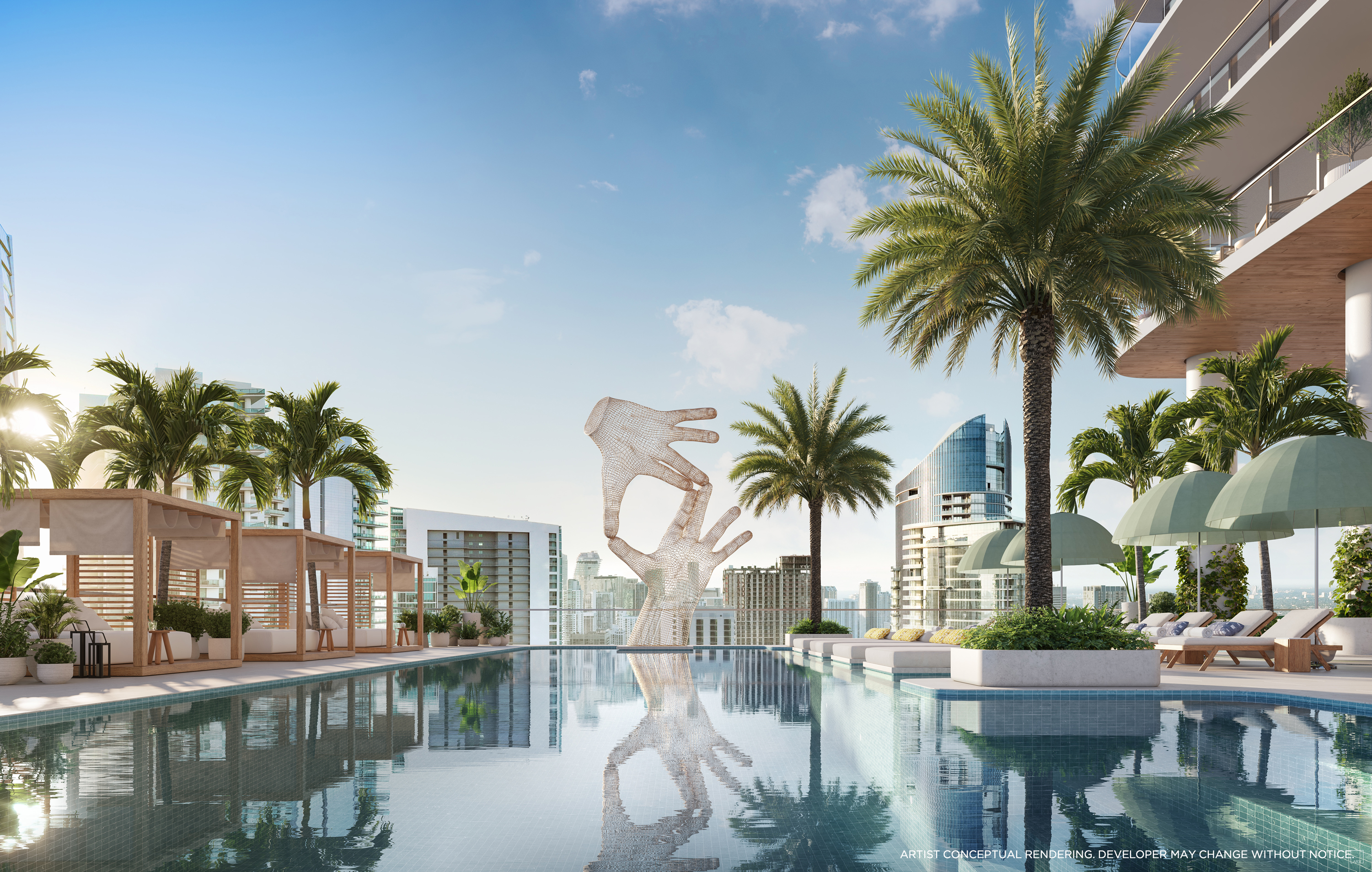 JEM Private Residences resort-style pool on 50th floor