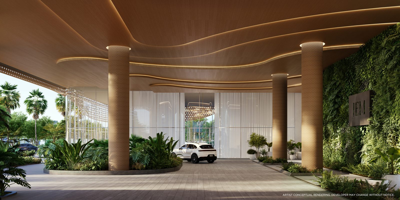 Private residential arrival and porte-cochere