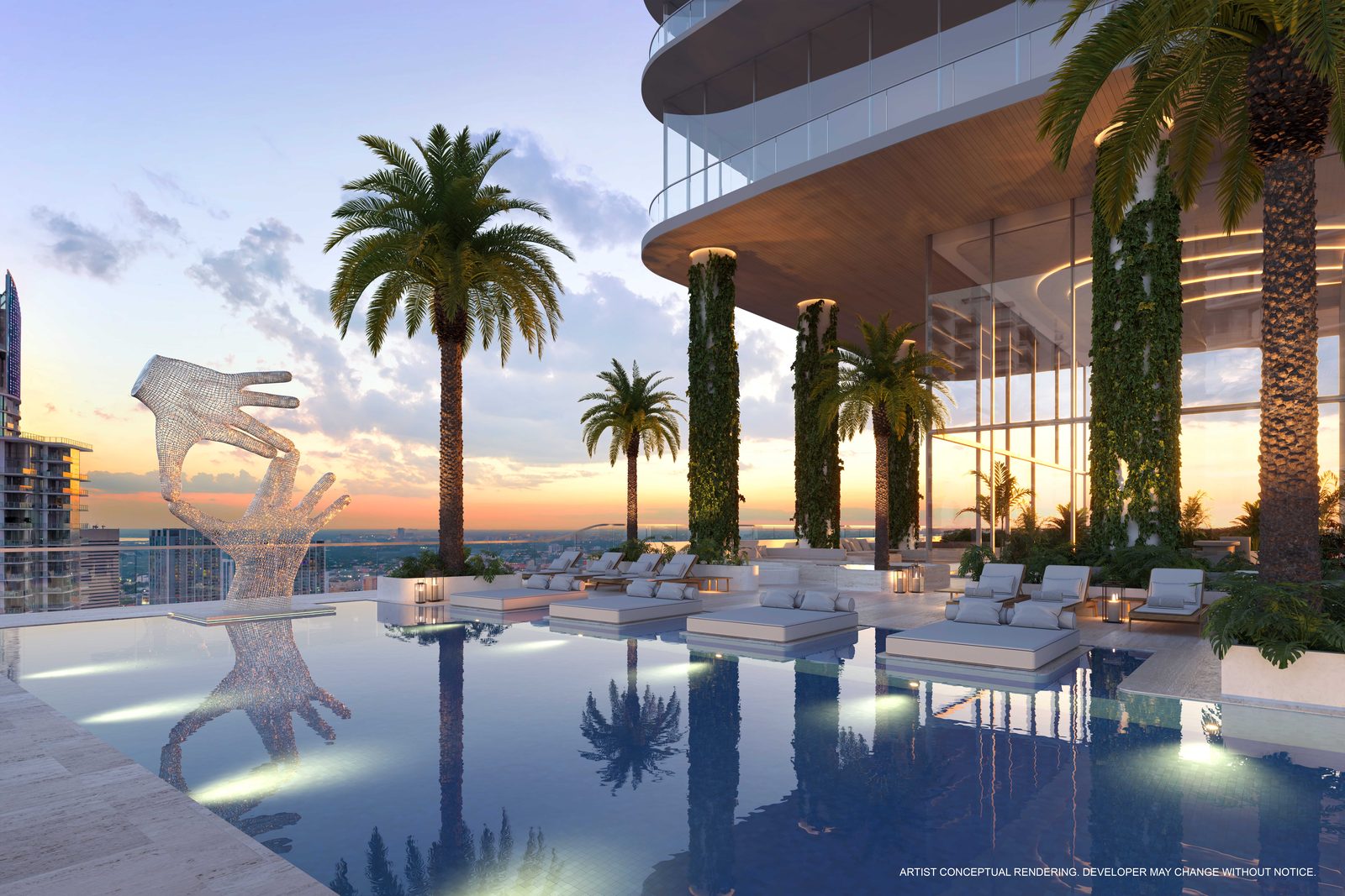 Sunset views from the JEM resort pool deck