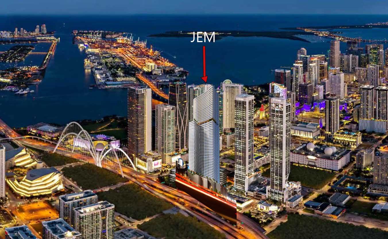 Aerial view of JEM at Miami Worldcenter in downtown Miami